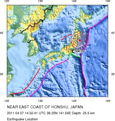 earthquake in japan april 7. earthquakes Japan april